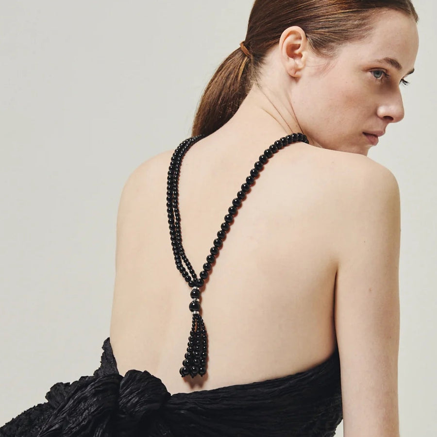 Onyx Tassel Necklace