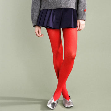 Opaque Tights in Red