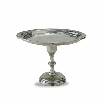 Oval Pewter Dish with Pedestal