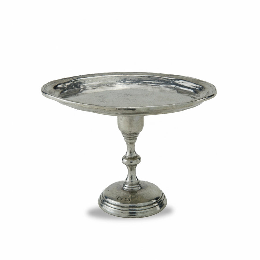 Oval Pewter Dish with Pedestal