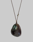 Peruvian Opal Pendant with Tourmaline Charm