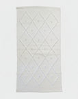Portuguese Cotton Bathmat in White Trellis