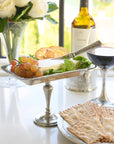 Rectangular Pewter Dish with Pedestal