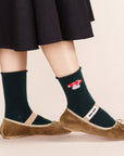 Red Cap Cashmere Crew Socks Forest