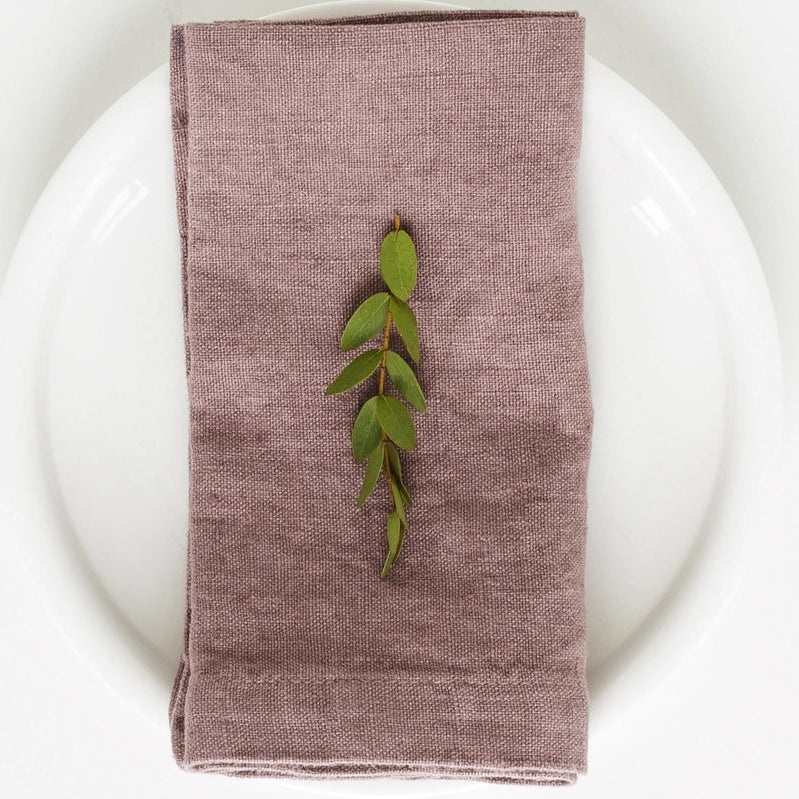 Rose Linen Napkins Set of 4