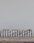 Scallop & Fluted Marble Tray in Beige Grey