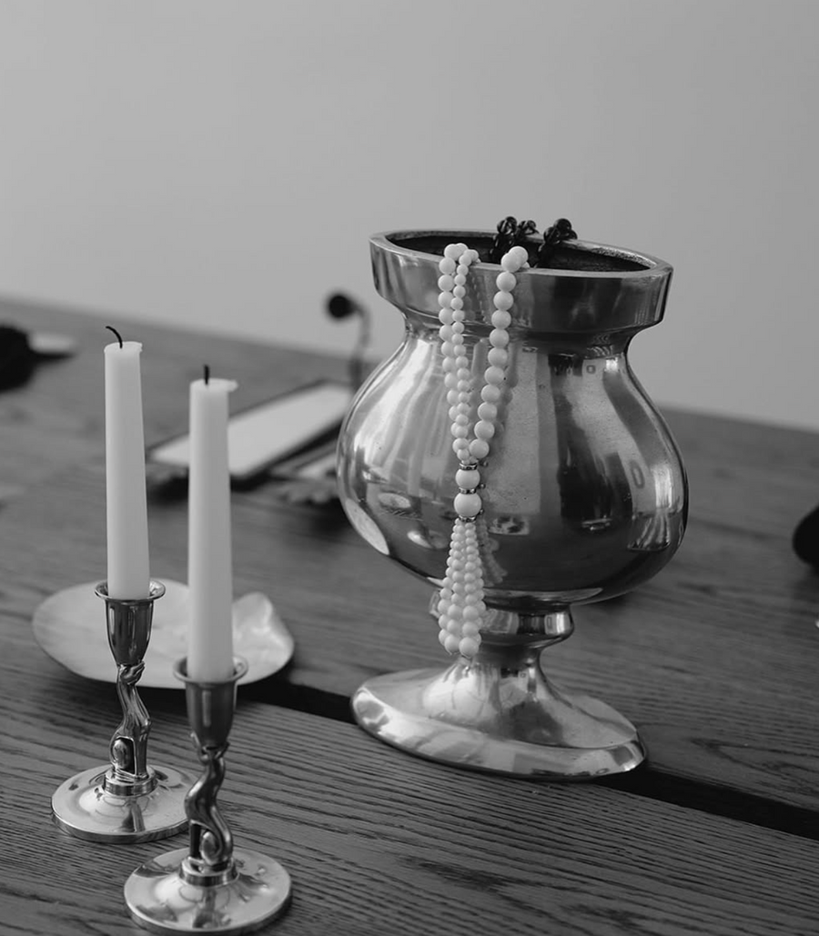 Ivory Stone Tassel Necklace
