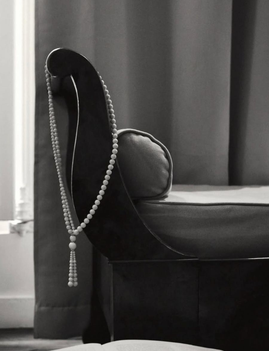 Ivory Stone Tassel Necklace