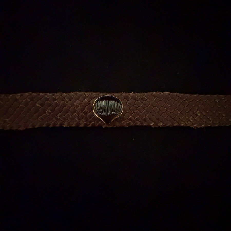 Smokey Quartz on Leather Bracelet