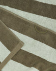 Striped Beach/Pool Towel in Olive & Sage