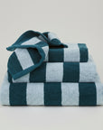 Striped Beach/Pool Towel in Sky & Peacock