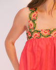 Syd Saturday Dolly Dress in Coral Honeysuckle