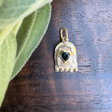 Talya Mor 18k Gold Hamsa Charm + Tourmaline