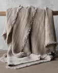 Throw in Natural Waffle Linen 61" x 79"