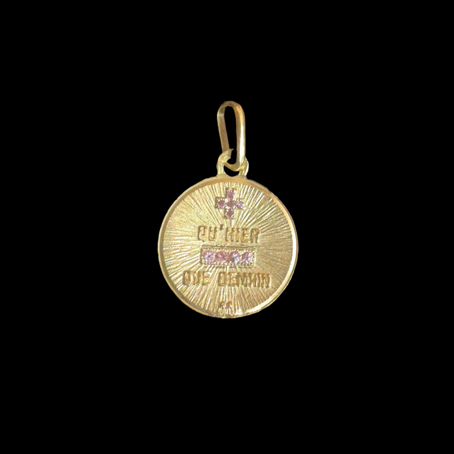 VIntage A. Augis Charm with Pink Sapphires
