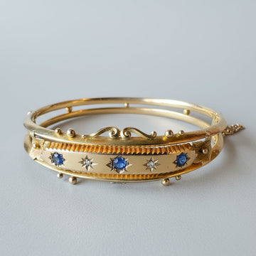 Victorian Sapphire and Diamond Hinge Bracelet