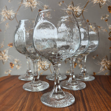 Vintage Bubble Wine Glasses, Set/6