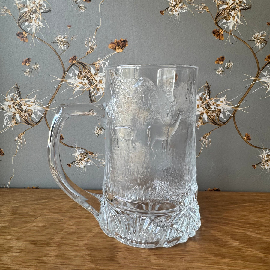 Vintage Crystal "Deer" Stein