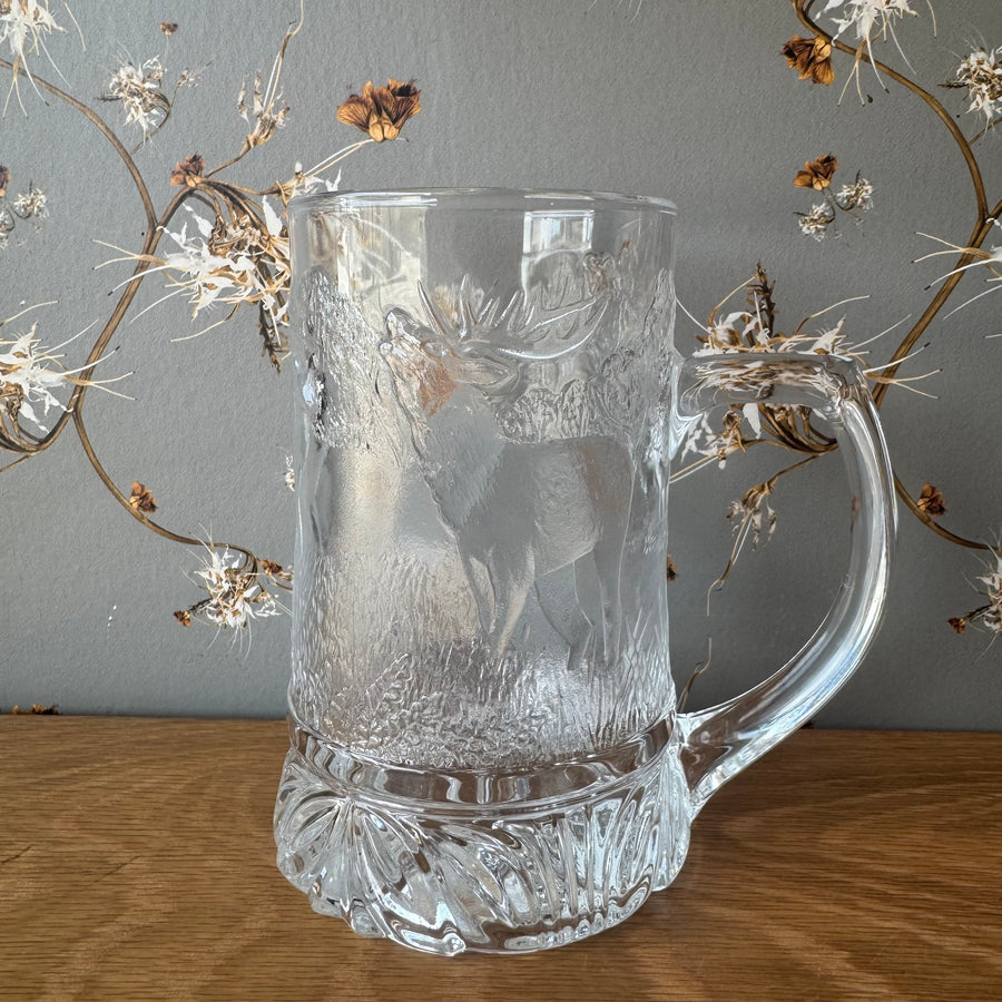 Vintage Crystal "Deer" Stein