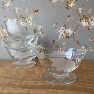 Vintage Floral Dessert Dishes, Set/4