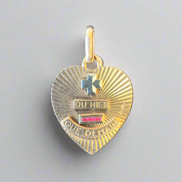 Vintage A. Augis Heart Starburst Charm