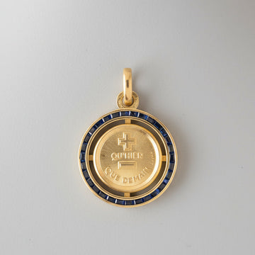 Vintage A. Augis Round Blue Sapphire Halo Charm