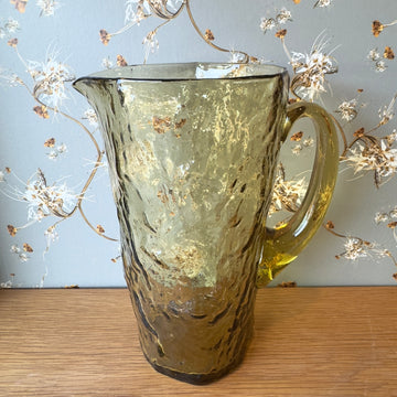 Vintage Amber Glass Pitcher