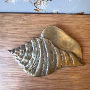 Vintage Brass Seashell Wall Plaque