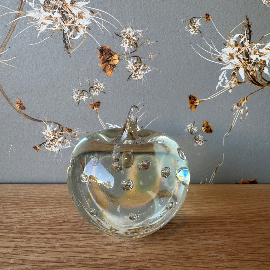 Vintage Controlled Bubble Apple Paperweight
