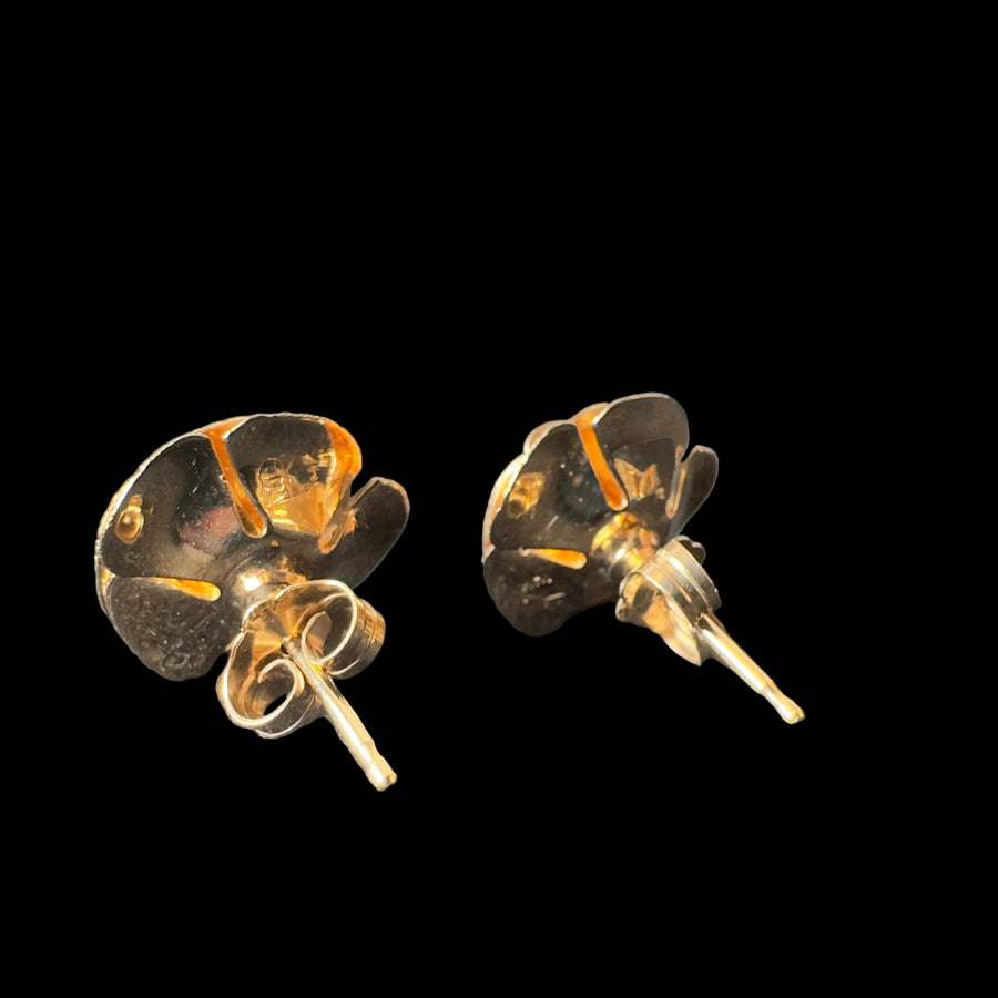 Vintage Diamond Rose Earrings