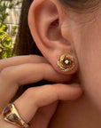 Vintage Diamond Rose Earrings