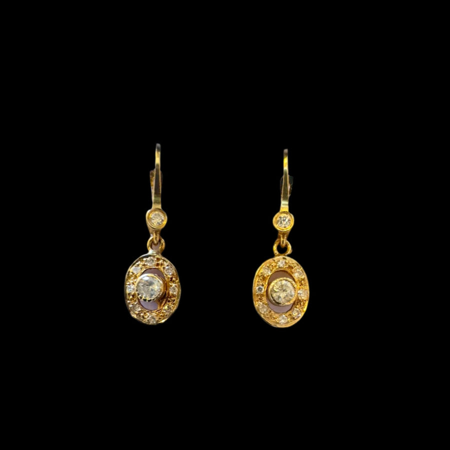 Vintage Drop Diamond Earrings