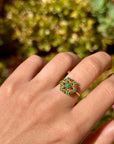 Vintage Emerald Flower Ring