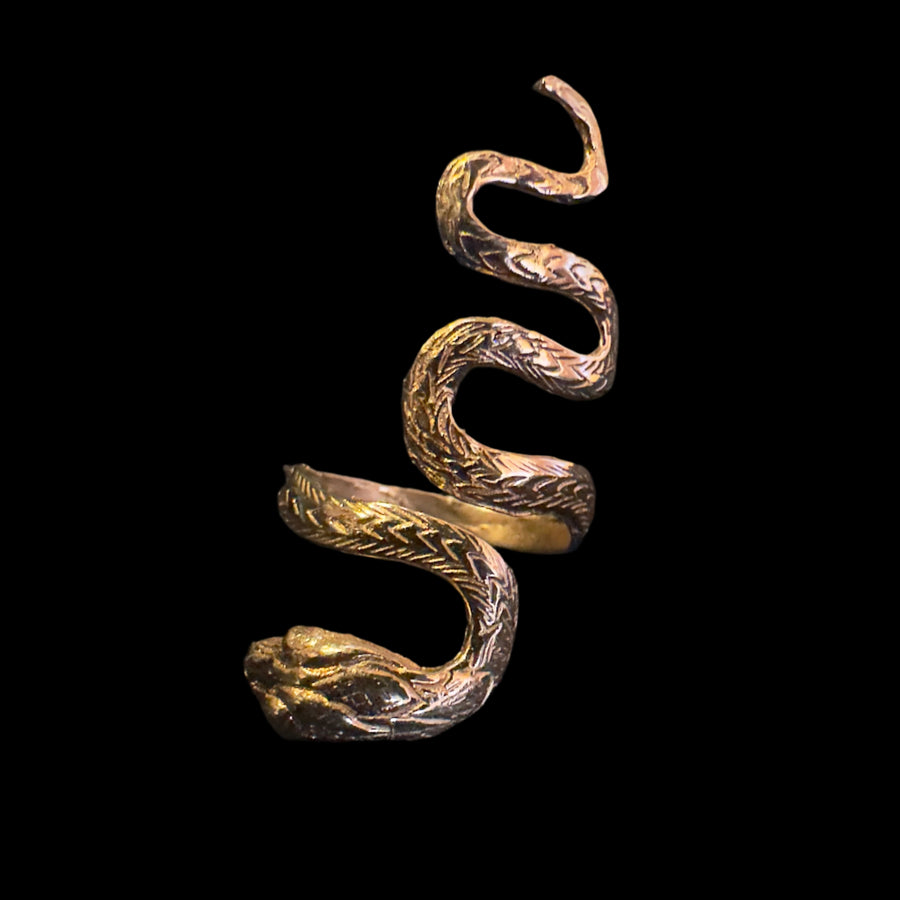 Vintage Gold Coiled Snake Ring