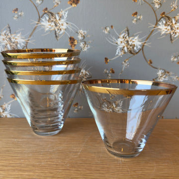 Vintage Gold Rimmed Cocktail Glasses