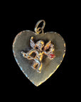 Vintage Heart Charm with Cupid