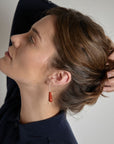 Vintage Red Coral and Pearl Drop Earrings