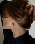 Vintage Red Coral and Pearl Drop Earrings