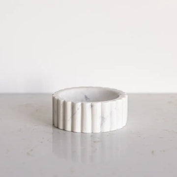 White Marble Fluted Soap Dish