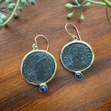 ancient roman coin earrings