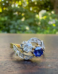 antique french sapphire diamond moi toi ring