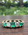 antique victorian emerald diamond ring