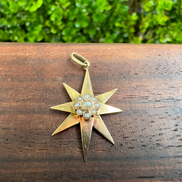 antique victorian french star pendant