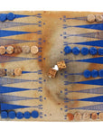 clay backgammon set blue