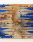 clay backgammon set blue