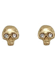 18k Gold Skull Stud Earrings