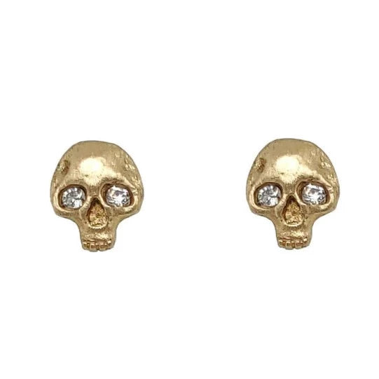 Erica Molinari 18k Gold Skull Stud Earrings