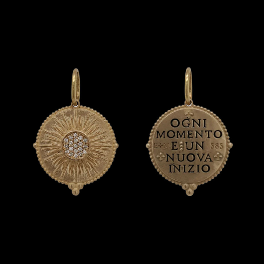 "Every Moment is a New Beginning" Sun Charm