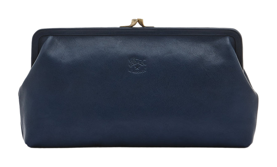 il bisonte classic clutch in blue