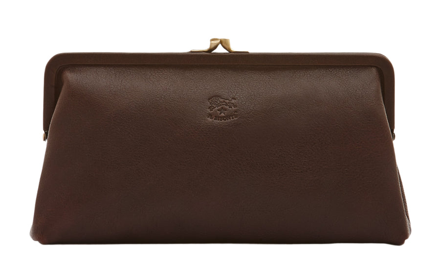 Il bisonte classic clutch in caffe